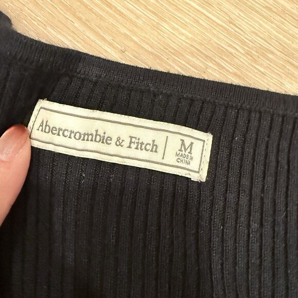 Abercrombie Fitch Sweetheart Square Neck Knit Bodysuit M Balletcore Goth Grunge - Picture 5 of 12